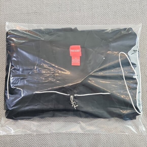 Red Zone Sleeveless Jumpsuit Women's Size M Black Velour Drawstring Wide Leg EUC - Picture 16 of 16